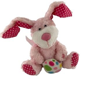 Pink Plush Bunny Polka Dot Colorful Egg Goffa International‎ Easter Animated a